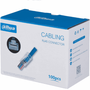 DAHUA PFM976-531-PT - Caja con 100 Plugs Pass through RJ45 Cat5e/ Chapado de Oro de 15 U"/ Clasificación de Resistencia al Fuego UL94V-2 /