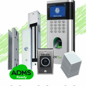 ZKTECO LF10KIT - Control de Acceso para una Puerta / 1500 Usuarios / Incluye Electro-Imán / Botón de Salida / Montaje Tipo U para Puerta de Metal, Madera y Cristal con marco / 10 Tarjetas RFID 125 Khz