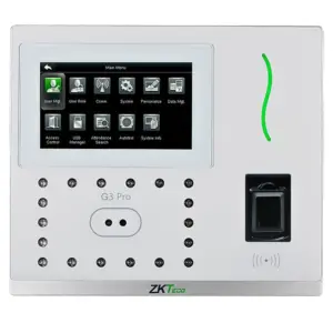 ZKTECO G3PRO -Control de Asistencia y Acceso con Autenticación Facial (12000 Rostros), Huella Digital BioID+ (20000), Tarjeta ID 125 KHz (20000), Verificación Palma (6000), Registro de 200,000 Eventos, Green Label y TCP/IP