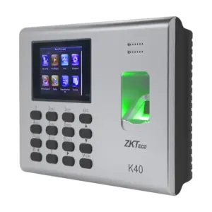 ZKTECO K40 - Control de Asistencia y Acceso Basico con Huella Digital BioID (1000), Conexion TCP/IP, SSR (Reporte en Hoja de Calculo Mediante USB) y Bateria de Respaldo de 2 Horas