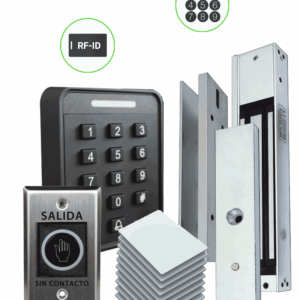 ZKTECO SA40KIT - Control de acceso KIT - Kit de acceso autónomo solución para una puerta que incluye: 1 SA40 Control de Acceso / 1 Electroimán LM1802 300Lbs / 1 Botón de salida TLEB1 / 10 Tarjetas 125 Khz