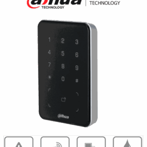 DAHUA DHI-ASR2101A - Lectora de Tarjetas MiFare con Teclado Touch/ para Password/ Conexión RS-485 y Wiegand/ Leds Rojo y Verde/ Fondo de Luz Azul