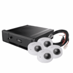 DAHUA FLOTA INTELIGENTE - Paquete de solución móvil IP que incluye: 1 grabador móvil IP de 8 canales, 4 cámaras IP domo de 2 MP (1080p) y el cable extensor de alimentación, Compatible con el software Mobile Center