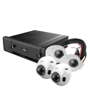 DAHUA AUTOBÚS INTELIGENTE - Paquete de solución móvil IP que incluye: 1 grabador móvil IP de 8 canales, 2 cámaras IP para conteo de personas, 2 cámaras IP domo de 2 MP y el cable extensor de alimentación, Compatible con el software Mobile Center