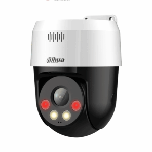 DAHUA DH-SD2A300NB-GNY-A-PV-0400 - Cámara IP PT de 3 MP con Full Color y Disuasión Activa, iluminador dual inteligente, lente fijo, alcance de 30m con IR y luz visible, audio bidireccional, protección IP66, PoE y ranura para microSD.