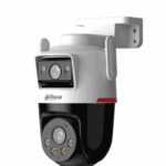Dahua DH-IPC-PTS2349B3-SW-E2-PV-Cámara IP PT Wifi Dual de 6MP,2 Lentes de 3MP, WizColor/ Detección inteligente de doble canal/Luz cálida de 40m, Microfono yAltavoz Integrados/IA/Autotracking/Disuación activa/Ranura MicroSD/IP66