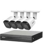 DAHUA KITXVR1B04H-I4B2A51-U - Kit de 4 Cámaras metálicas 5 MP Lente de 2.8mm y un DVR Cooper-I WizSense, 4 Canales + 1 IP o Hasta 5 Canales IP. Soporta Con IA, H.265+, SMD Plus y Búsqueda de Humanos y Vehículos.