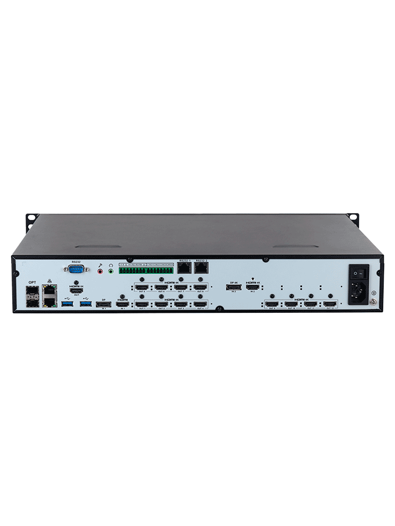 DAHUA DHI-NVD1205DU-4I-8K Decodificador de vídeo IP Ultra HD (8k)/ 12 salidas HDMI/H265+/ H265/ H264/ MJPEG/ HDMI /DVI-I/ Soporta 1/4/6/8/9/16/25/36 y división libre/ RS232, RS485/ Control de pantallas de empalme para zoom/fusión/desplazamiento - Image 3