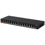 DAHUA DH-PFS3016-16GT-190 - Switch Gigabit PoE de 16 Puertos/ 190 Watts Totales/ Los 2 Puertos Naranjas Soportan Hi-PoE Estandar/ Switching 32 Gbps/ Tasa de Reenvio de paquetes 23.808 Mbps/ Protección Contra Descargas/