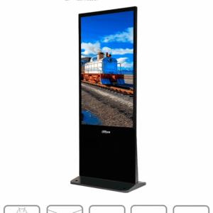 DAHUA LDV55-SAI400K - Pantalla de Publicidad Digital 55" 4K (Totem), montaje en piso. Brillo de 320 nits, diseño industrial con carcasa metálica y cristal templado de 3 mm. Ideal para entornos exigentes.