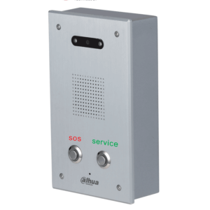 DAHUA DHI-VTA2302A - Intercomunicador de asistencia con cámara HD de 2.7" y 2MP CMOS para baja iluminación. Panel de aluminio anodizado con visión nocturna automática. Incluye botón SOS para llamadas de emergencia.