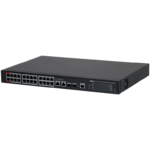 DAHUA DH-S4228-24GT-240 Switch PoE Gigabit Administrable con 24 puertos PoE, ideal para transmisión de larga distancia (hasta 250 m), perfecto para redes de Capa 2