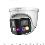 DAHUA IPC-PDW3849-A180-AS-PV Cámara IP WizSense Eyeball con multivisión en dos sensores de 4MP, ofreciendo un ángulo de 180°. Con IR de 25 m, LED de 20 m, disuasión activa, ePTZ, micrófono, altavoz, y protección IP67.