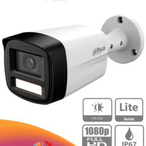 DAHUA DH-HAC-HFW1209TLMN-LED-0280B-S3 - Cámara Bullet de 2MP Full Color en 1080p con lente de 2.8mm, ángulo de 108° y alcance de iluminación de 40m, DWDR, IP67 compatible con CVI/CVBS/AHD/TVI.