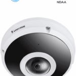 VIVOTEK FE9380-HV - Cámara IP fisheye exterior 5 MP, H.265, panorámica 360º, Smart IR 10m, WDR Pro, micrófono integrado, IP66/IK10, ciberseguridad Trend Micro, Smart Stream III, visión SNV, NDAA, ONVIF