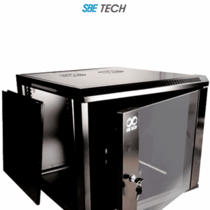 SBE TECH GNLPAR9UR- Gabinete de pared de 9 UR con una profundidad de 45.0 cm y puerta delantera de cristal templado.