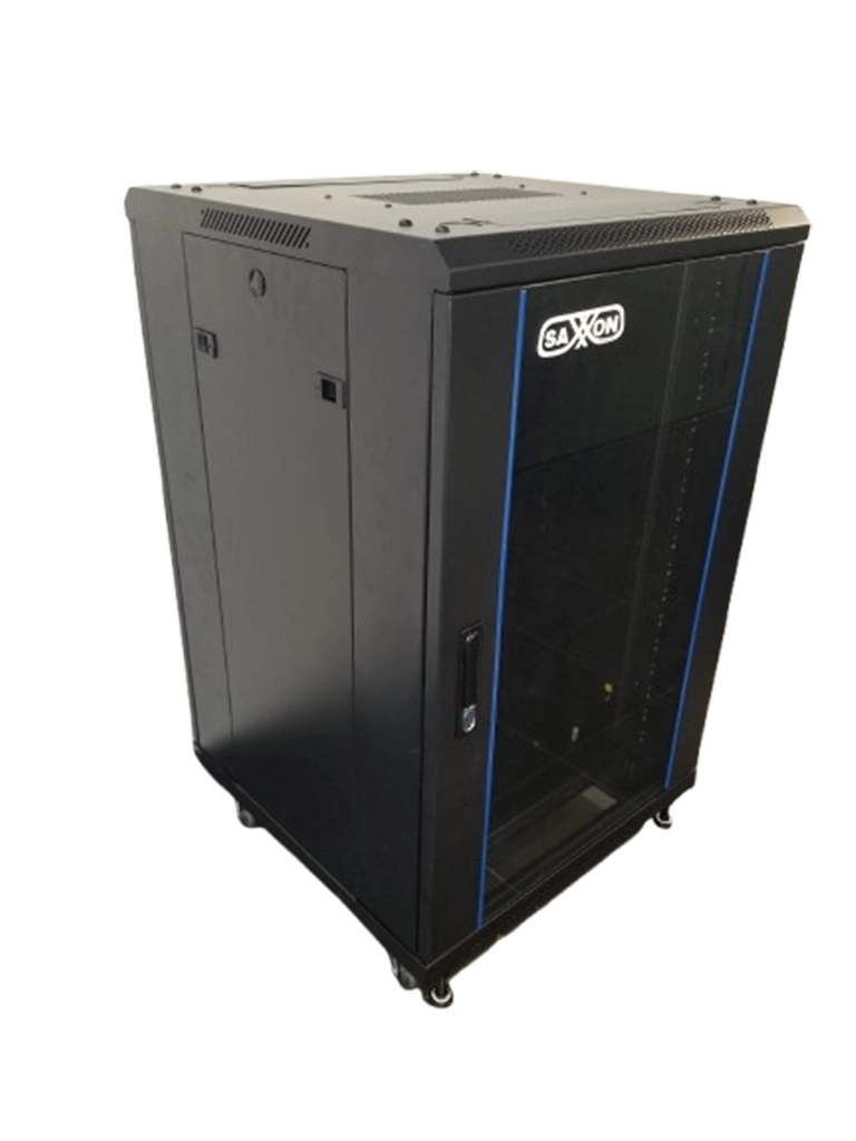 SAXXON SXR18U6618S - Gabinete de Piso color Negro / 18UR / Puerta de Vidrio Templado / Alto 100 cm / Ancho 60 cm / Profundidad 60 cm - Image 4