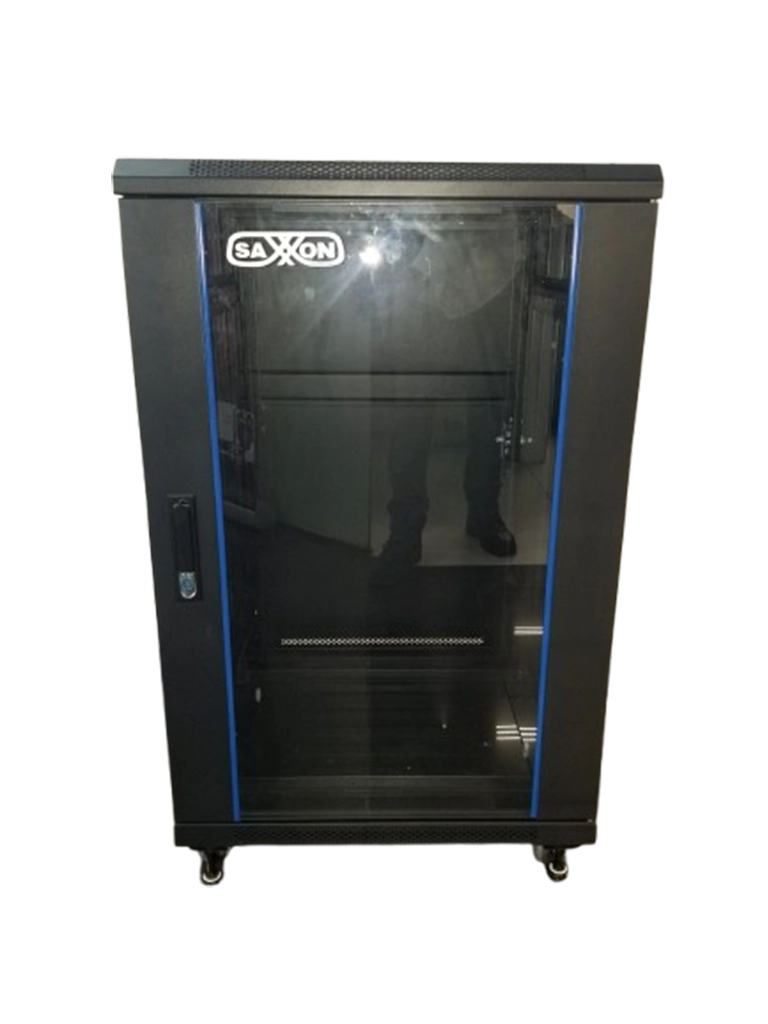 SAXXON SXR18U6618S - Gabinete de Piso color Negro / 18UR / Puerta de Vidrio Templado / Alto 100 cm / Ancho 60 cm / Profundidad 60 cm - Image 3