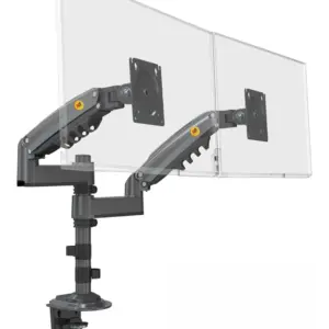 TCE H180 - Soporte de Escritorio Articulado para 2 monitores de 13 a 27" , Carga Máxima 9kg por brazo , VESA 75x75mm / 100x100mm , Ajuste de Inclinación y Rotación