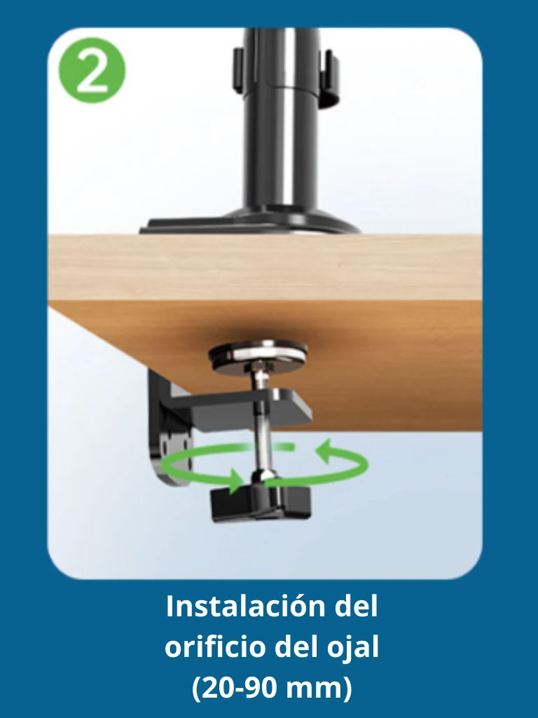 TCE H180 - Soporte de Escritorio Articulado para 2 monitores de 13 a 27" , Carga Máxima 9kg por brazo , VESA 75x75mm / 100x100mm , Ajuste de Inclinación y Rotación - Image 6