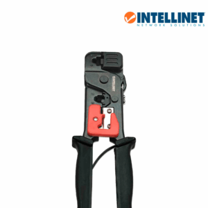 INTELLINET 210836 - PINZA P/CRIMPEAR  RJ11-6P4C, 6P2C/RJ11 RJ12-6P6C RJ45-8P8C, 8P6C, 8P4C, 8P2C/ Corta y quita el forro del cable / Fabricada en Acero al carbón / Mango Antiderrapante /