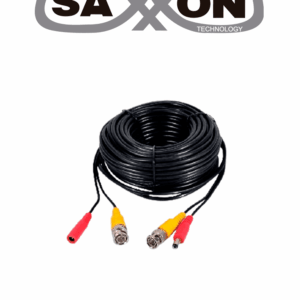 SAXXON SXWB30 - Cable Coaxial Armado / Siamés / Conector BNC RG59 + Conector de Energía / 30 Metros / Para Cámaras 4K / 100% Cobre / Uso interior /