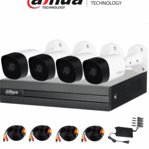 DAHUA KITXVR1B04H-I+4B2A51 -Kit de 4 Ch de 5 MP/ DVR Cooper-I WizSense/Con IA/ H.265+/4 Camaras B2A51 Metalicas/4 Ch + 1 IP o Hasta 5 Ch IP/ 4 Ch SMD Plus/Busqueda de Humanos y Vehiculos/Accesorios Incluidos