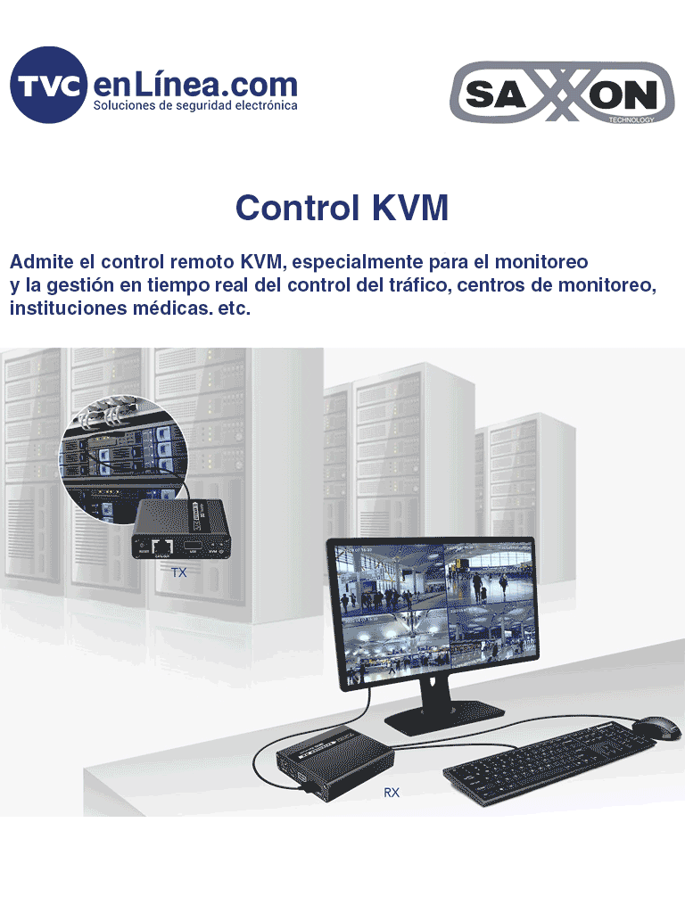 SAXXON LKV223KVM - Kit Extensor KVM de Video HDMI y Puerto USB/ 1080P @ 60 Hz/ HDR/ Hasta 70 metros con Cat6/6A/7/ Cero latencia/ Loop HDMI en Transmisor/ Salida de audio/ Función EDID/ - Image 5