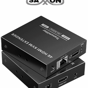 SAXXON LKV565KVM-P - Kit extensor HDMI de 2 Puertos/ Hasta 70 metros Con Cable CAT6/ 6A/ 7/ Resolucion 4K @ 60Hz/ PoC/ Transmisor IR/ Plug and play/ Soporta HDR/ Cero Latencia/ Solo se energiza el transmisor