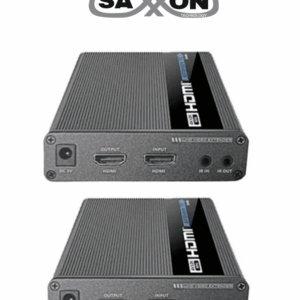 SAXXON LKV676E- Kit extensor de video HDMI/ Resolucion 4K/ 60 Hz/ Hasta 70 metros con Cat 6/ 6A/ 7/ Cero latencia/ Loop HDMI/ Soporta HDR/ ARC/ Transmision IR