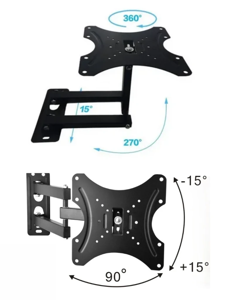 TCE LMEPS20EW - Soporte de Pared Articulado para Pantallas de 14 a 43" , Carga Máxima 18 Kg , VESA 200x200mm / 100x100mm / 75x75mm , Ajuste de Inclincación - Image 5