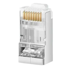TCE LN-NET-RJCAT6B-30u-PASS - Bote con 100 Plugs Pass through RJ45 Cat6 BLINDADO chapado de oro a 30 micras