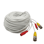 TCE LMG-BNC20W - Cable Armado para Video y Energía 20m, BNC Macho y Alimentación DC, Color Blanco, Ideal para Instalaciones de CCTV
