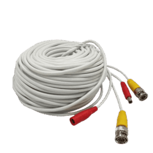 TCE LMG-BNC20W - Cable Armado para Video y Energía 20m, BNC Macho y Alimentación DC, Color Blanco, Ideal para Instalaciones de CCTV