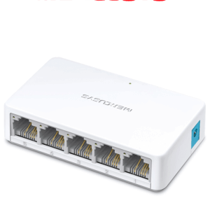 MERCUSYS MS105 - Switch no administrable para escritorio con 5 puertos 10/100 Mbps, diseño compacto y función Plug and Play.