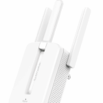 MERCUSYS MW300RE -Repetidor de cobertura WiFi N con tecnología MU-MIMO, velocidad de 300 Mbps en 2.4 GHz, 3 antenas externas y botón WPS.