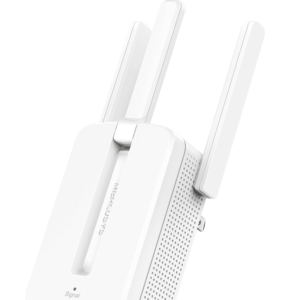 MERCUSYS MW300RE -Repetidor de cobertura WiFi N con tecnología MU-MIMO, velocidad de 300 Mbps en 2.4 GHz, 3 antenas externas y botón WPS.