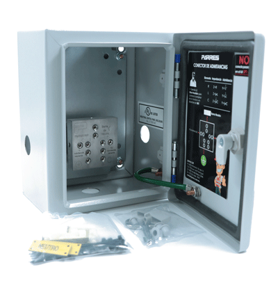 PARRES GBTPGSPT-45 Gabinete para tierra física POWER GROUND BARRA DE TIERRAS SPT-45 / 30cm x 20cm x 15cm /Acero al carbón pintura electrostática. Con barra de conexión con opresores integrados para cables de calibre 1/0 AWG. - Image 4