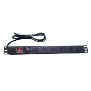 SAXXON PDU06-15A - Barra PDU con 6 Contactos Individuales , 15 Amp , 120V , 1UR , Protección contra rayos , Aleación de Aluminio
