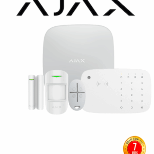AJAX KIT RES KEYPADCOMBI - Panel de alarma Ethernet/4G color Blanco/ APP “AJAX PRO” iOS y Android, 1 sensor de movimiento, 1 detector para puerta/ventana, 1 Teclado táctil inalám con sirena incluida y lector DESFire, 1 Llavero inalám