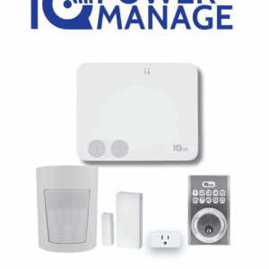 QOLSYS IQ4 NS POWER MANAGE Automation KIT - Paquete que contiene Sistema IQ 4 NS POWER MANAGE, 1 sensor PIR inalámbrico PGP9914, 1 sensor magnético inalámbrico PG9303, 1 enchufe inteligente y una cerradura power G
