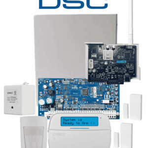 DSC NEO-RF-LCD-IPLTE-SB Paquete NEO 32 Zonas /Comunicador Dual TL280LE/Panel HS2032/Teclado RF LCD HS2LCDRF9N/2 Contactos PG9303/1 PIR Inalámbrico PGP9914/Transformador/Gabinete GMX003. Sin Batería