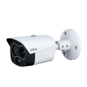 DAHUA DHI-TPC-BF1241-B7F8-DW-S8 Mini cámara tipo bala IP térmica de 4MP/ con IA: detección de calor, clasificación de personas/vehículos/ detección de humo/ Fusión de imagen dual, PoE, IP67,/ rango de medición de –20°C a +550°C /