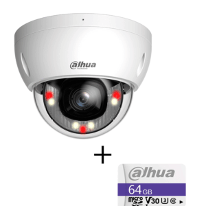 Kit DAHUADH-IPC-HDBW2649EP-S-IL Camara IP Domo 6 MP/ Lente de 2.8mm/ SMD Plus/ Protección Perimetral / Micrófono Integrado/ IP67/ IK10 Ranura para MicroSD +TF-C100/64GB - Dahua Memoria Micro SD de 64 GB UHS-I de regalo