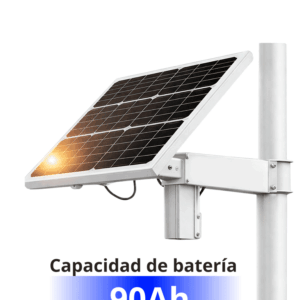 Sistema de energía solar inteligente All in-One CCTV / Panel solar de alta eficiencia grado A monocristalino 80 W / Batería litio 90 AH 12V/ Carga MPPT 3.0/ Autonomía estimada 1-3 Días nublados / Accesorios para poste o pared / No incluye cámaras