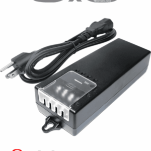 SAXXON PSU1250D4D - Fuente de Poder de Poder de 4 Canales 12 Vcc 5 Amperes/ 1.25 Amper por Canal/ Color Negro/ Entrada 100 V ca - 240 V ca/ Con Protección de Descargas/