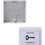 YLI PBK812PAK - Paquete con Botón de Salida Mecánico y Caja de Montaje Plástica para Instalación Segura