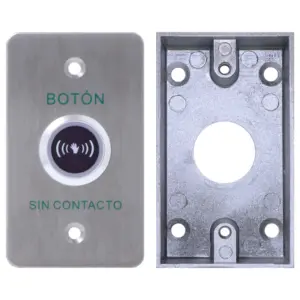 YLI KITISK841BLED800AM - Paquete con Botón de Salida sin Contacto y Caja de Montaje Metálicos para Instalación Segura