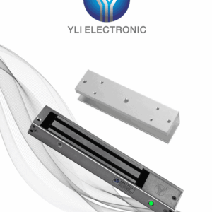 YLI YM280NLEDULPACK Paquete de Cerradura Magnética YM280NLED y MBK280UL para Puertas de Vidrio sin Marco / 280 kg (600 Lb) / Con Indicador Led