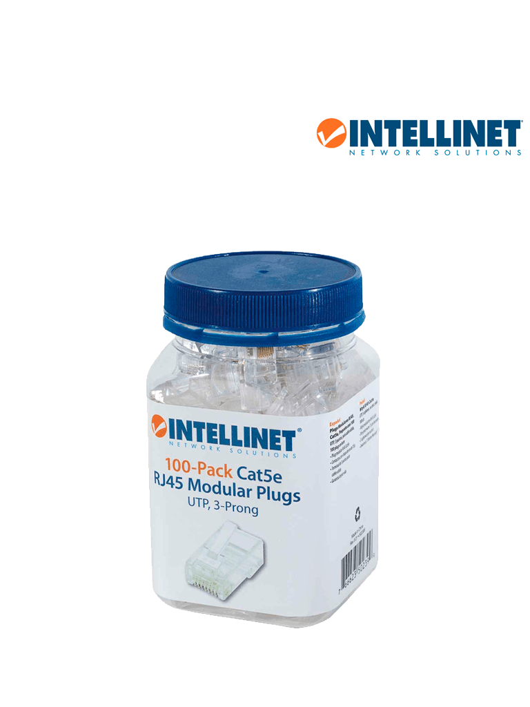 INTELLINET - 502399 - PLUG RJ45 CAT5E SOLIDO UTP BOTE 100 PZAS ORO 15-MICRAS - Image 2